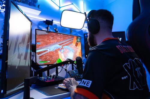 A man playing video games